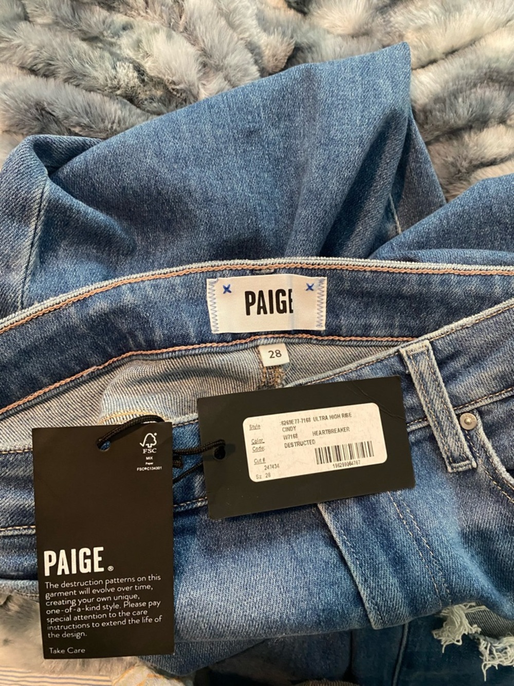 PAIGE Women's High-Rise Light Blue Denim Jeans